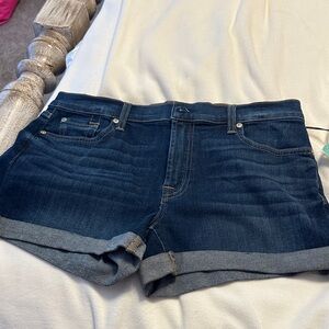 7 For All Mankind Indigo Denim Shorts